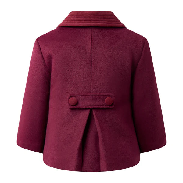 Burgundy Double Breasted Coat and Bonnet Rachel Riley US