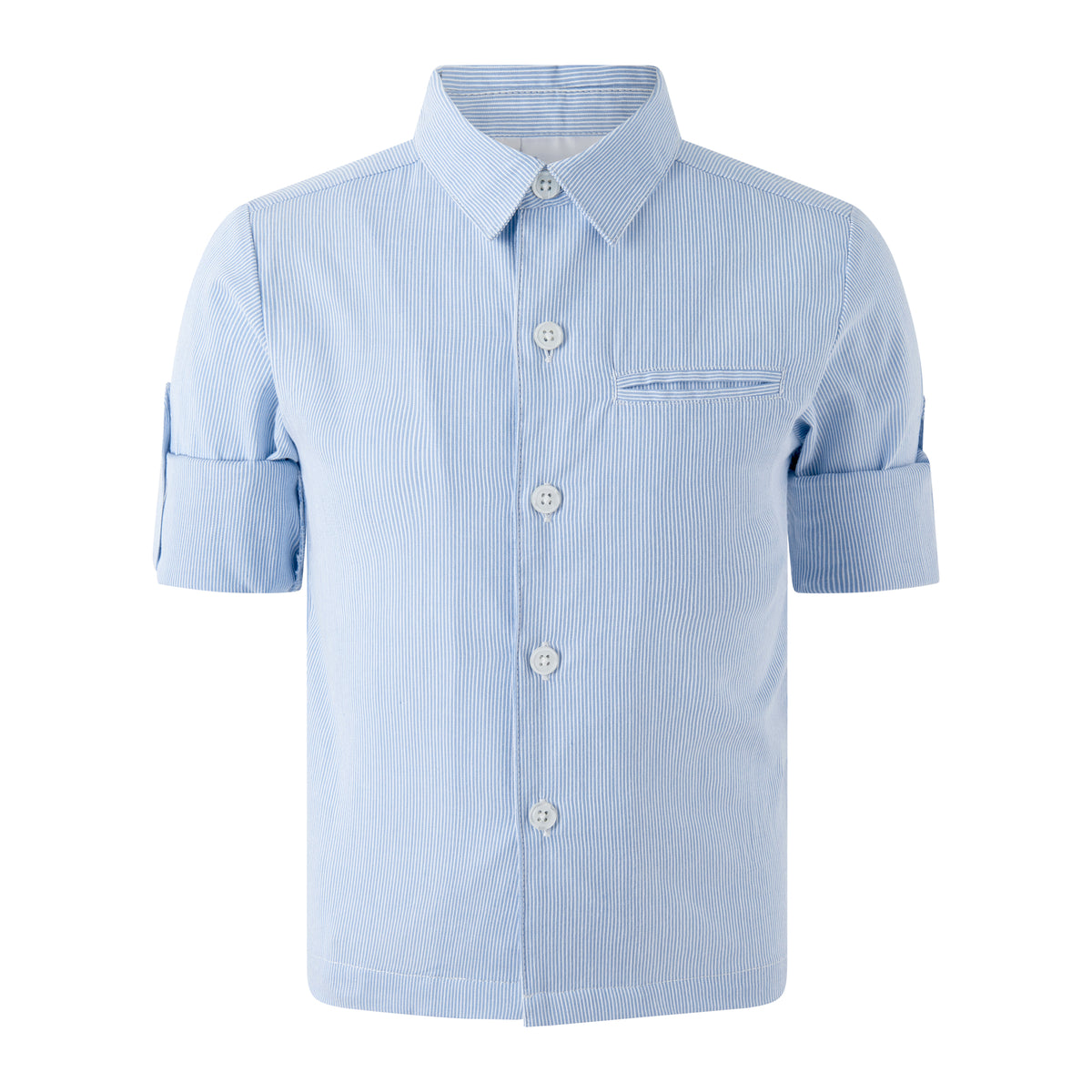 Blue Stripe Turn-up Shirt Rachel Riley US