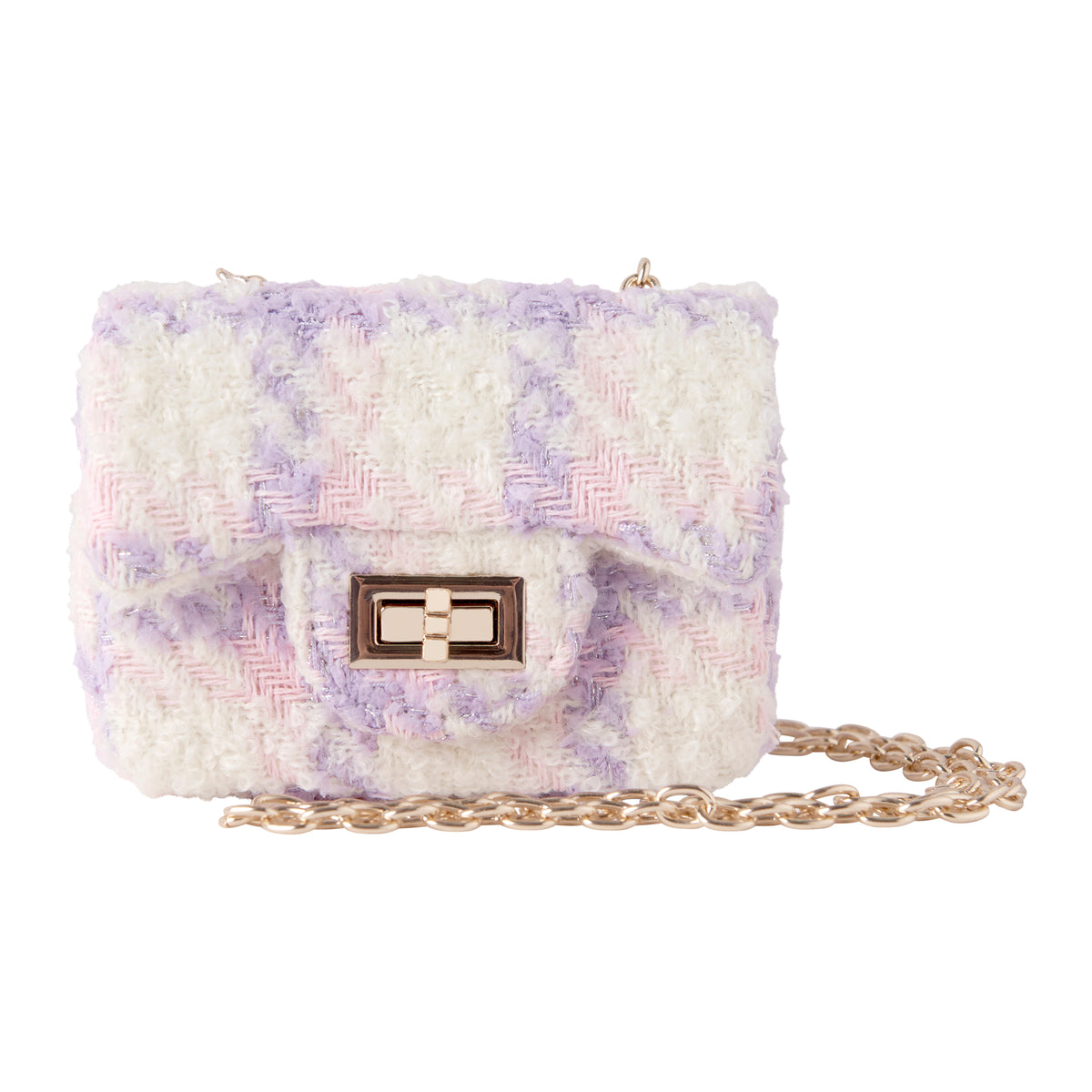 Purple Check Tweed Cross Body Bag Rachel Riley US