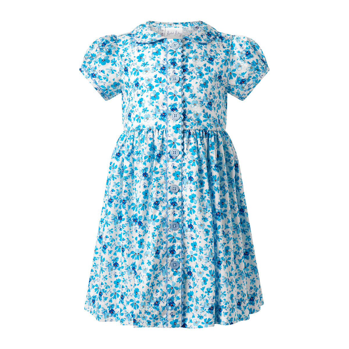 Blue Floral Button Front Dress Rachel Riley US