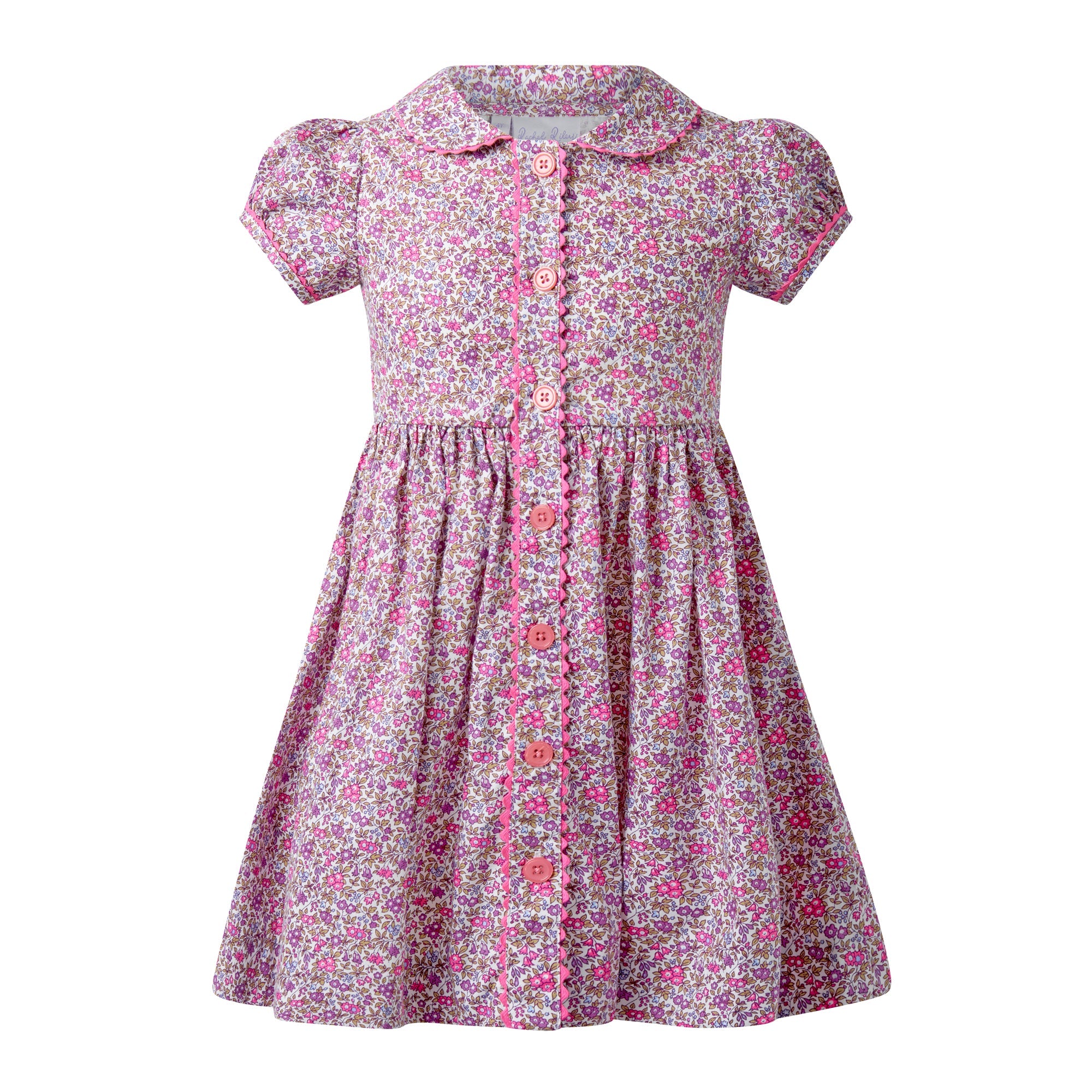 Purple Floral Button Front Dress 8