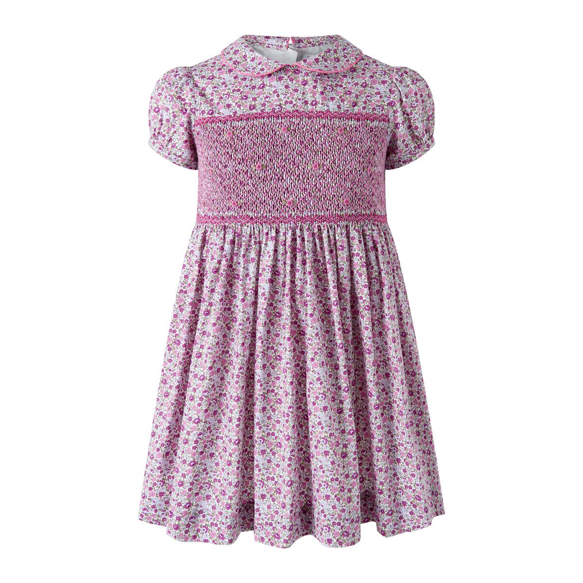 Purple Ditsy Floral Smocked Dress Rachel Riley US