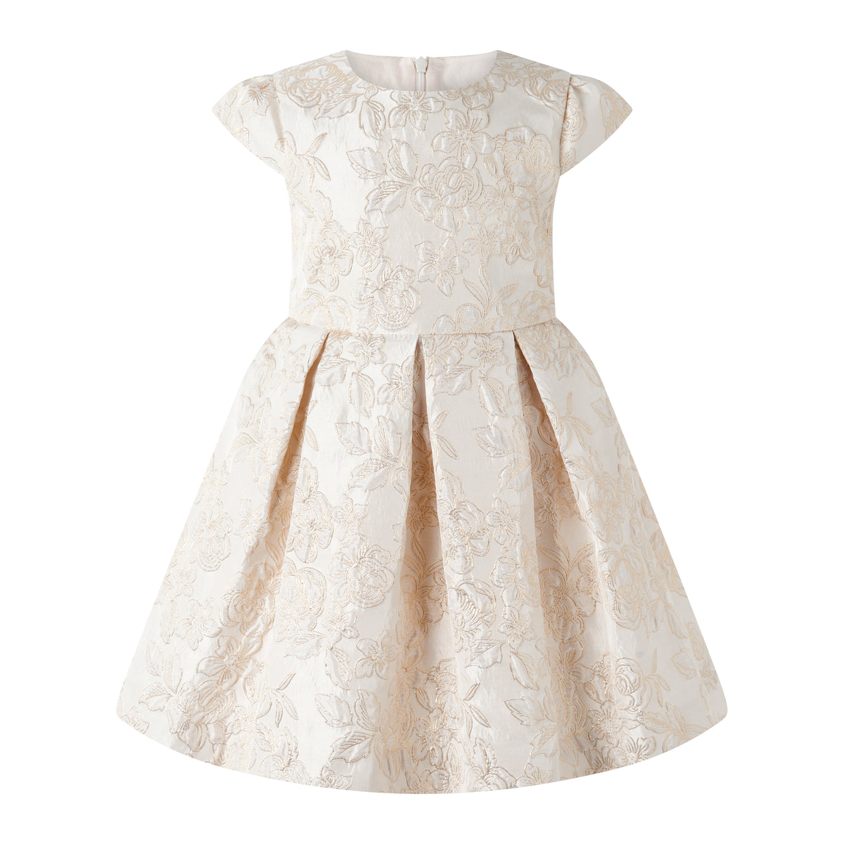 Gold Pleated Damask Party Dress Rachel Riley US