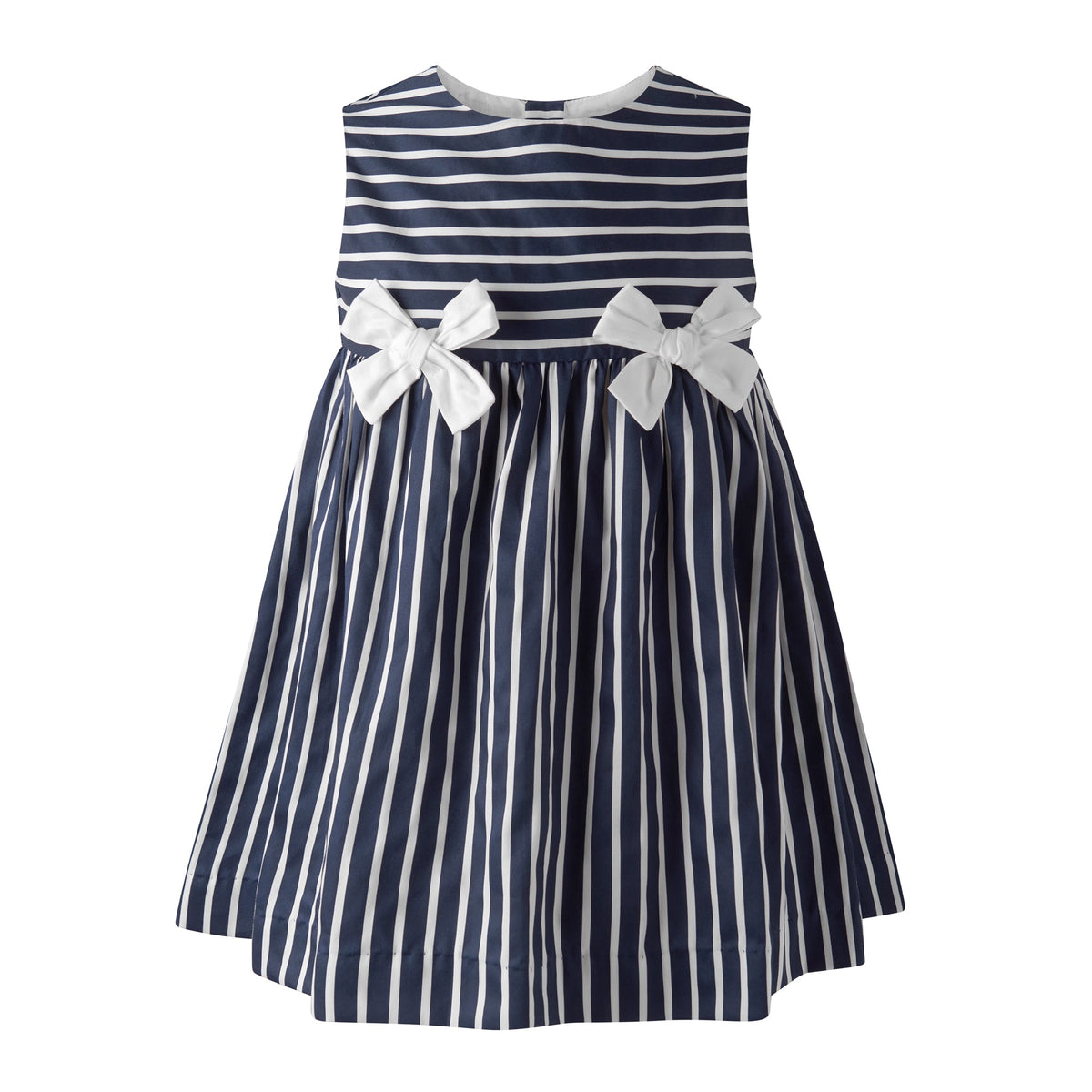 Navy Stripe Bow Dress Rachel Riley US
