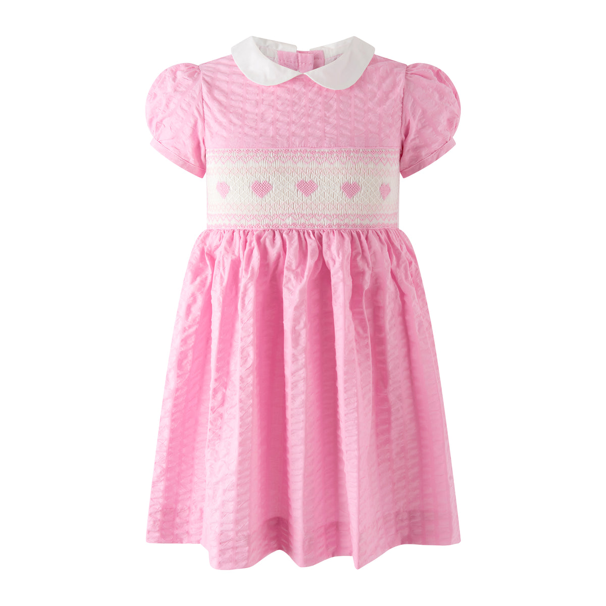 Seersucker Heart Smocked Dress Rachel Riley US