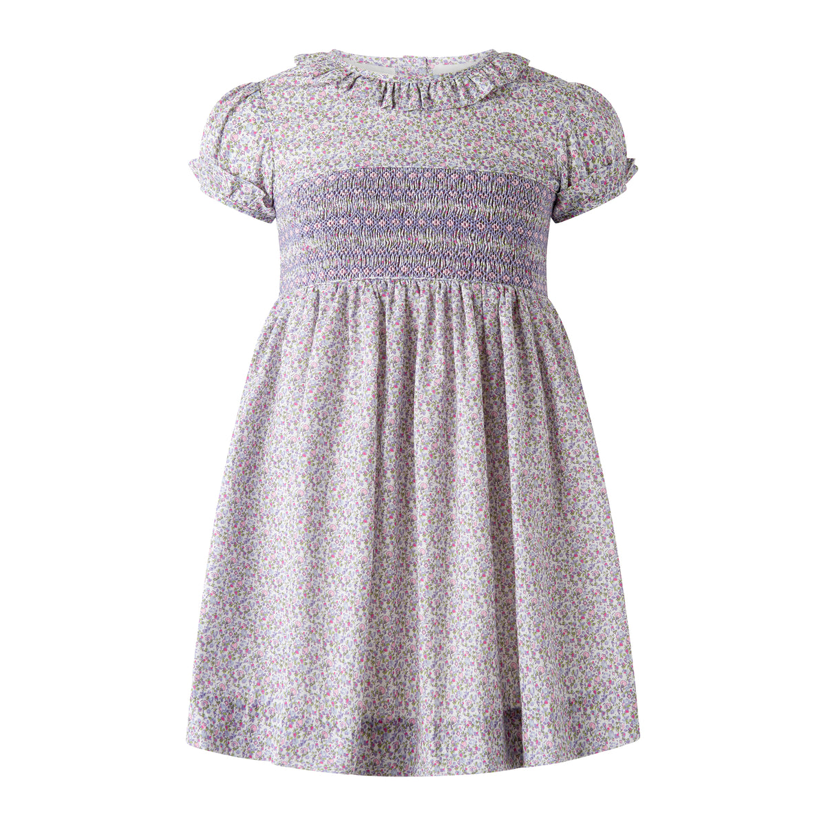 Lavender Frill Collar Smocked Dress
