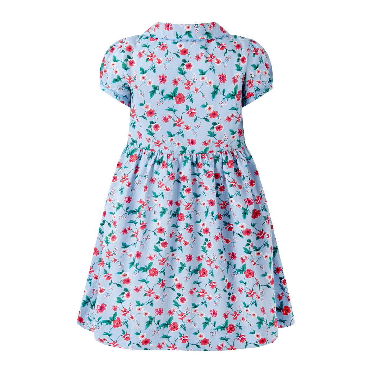 Blue Smocked Button-Front Dress Rachel Riley US