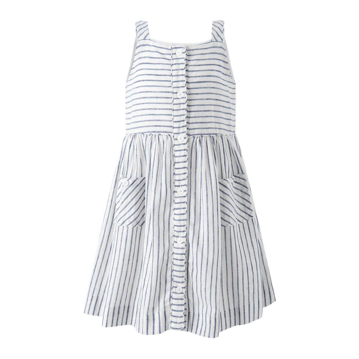 Navy Stripe Button Front Sundress Rachel Riley US