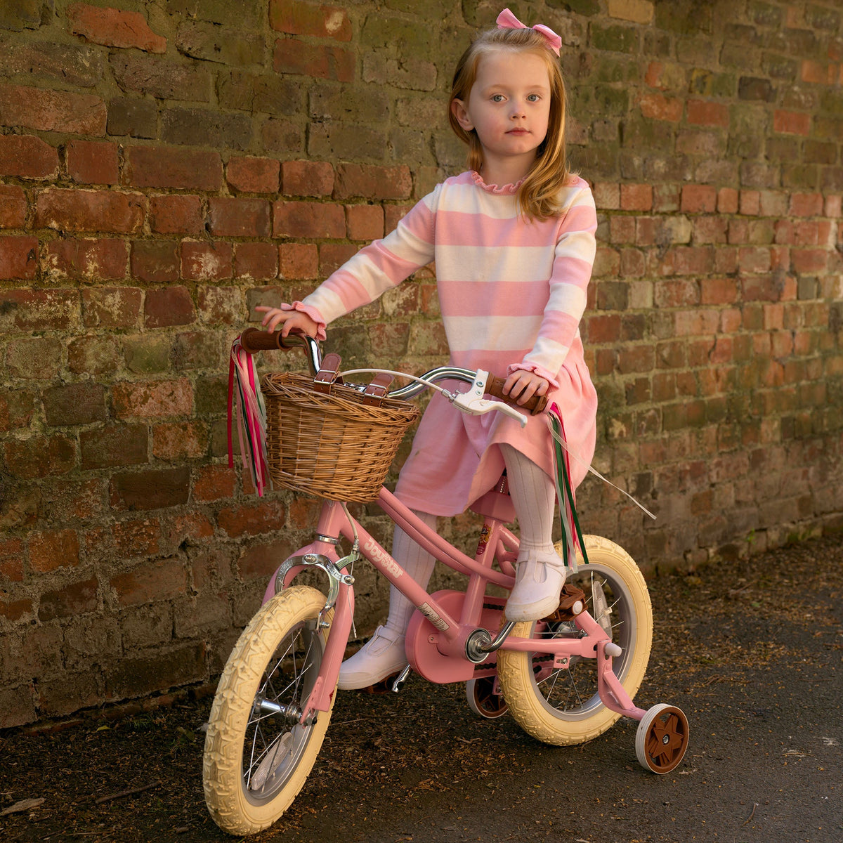 Pink & White Striped Knit Dress Rachel Riley US