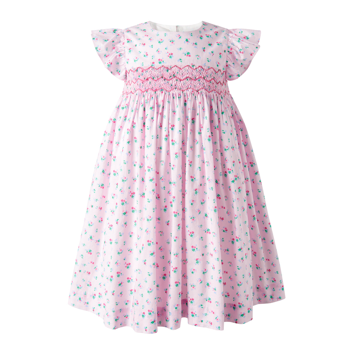 Flutter Sleeve Floral Smocked Dress Rachel Riley US