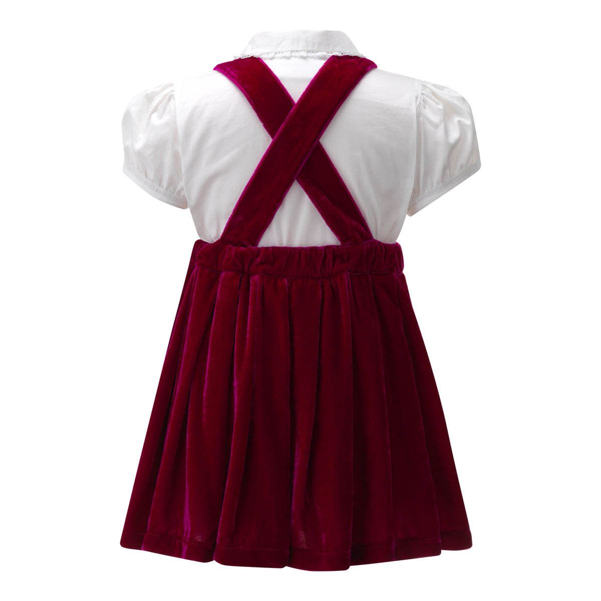 Eloise Pink Silk Velvet Pinafore Set Rachel Riley US