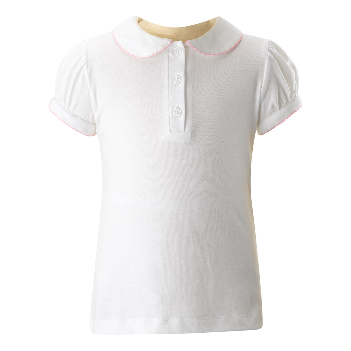 Pink Picot Trim Polo Rachel Riley US