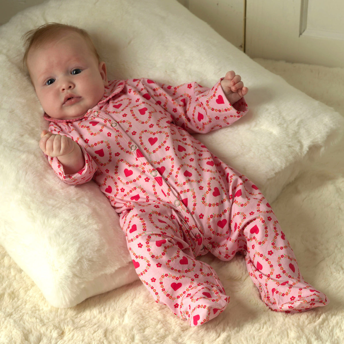 Floral Heart Footie