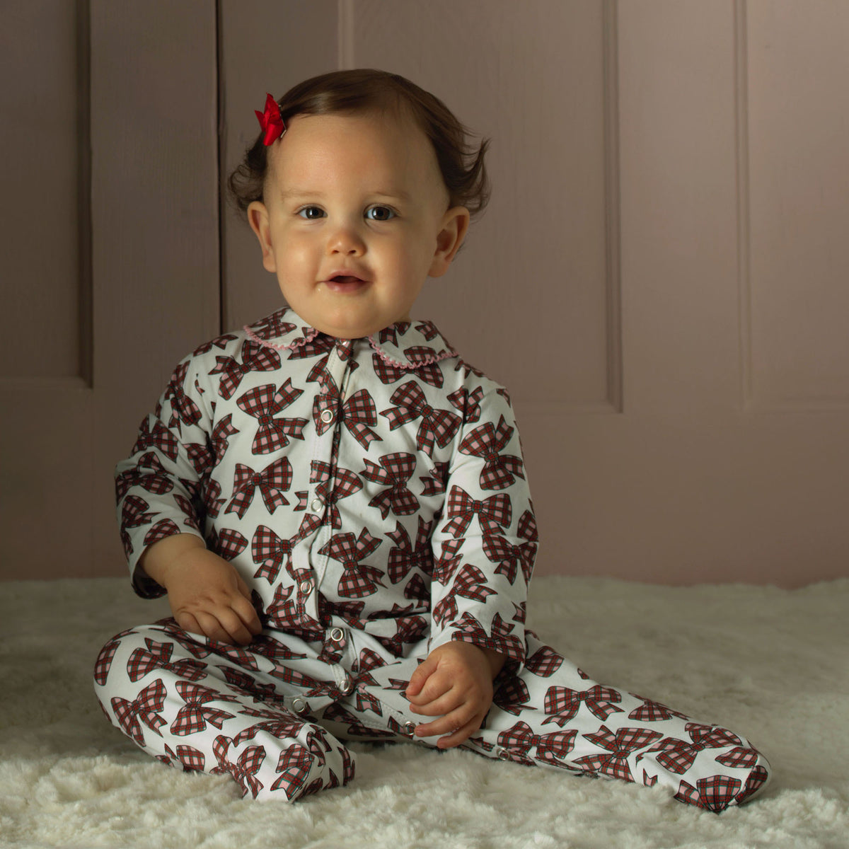 Tartan Bows Babygro