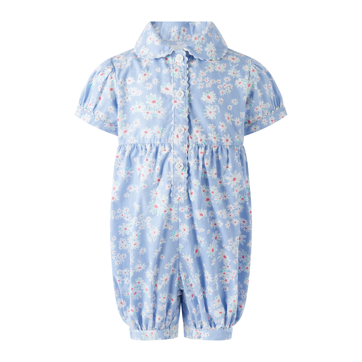 Blue Daisy Button-Front Babysuit Rachel Riley US