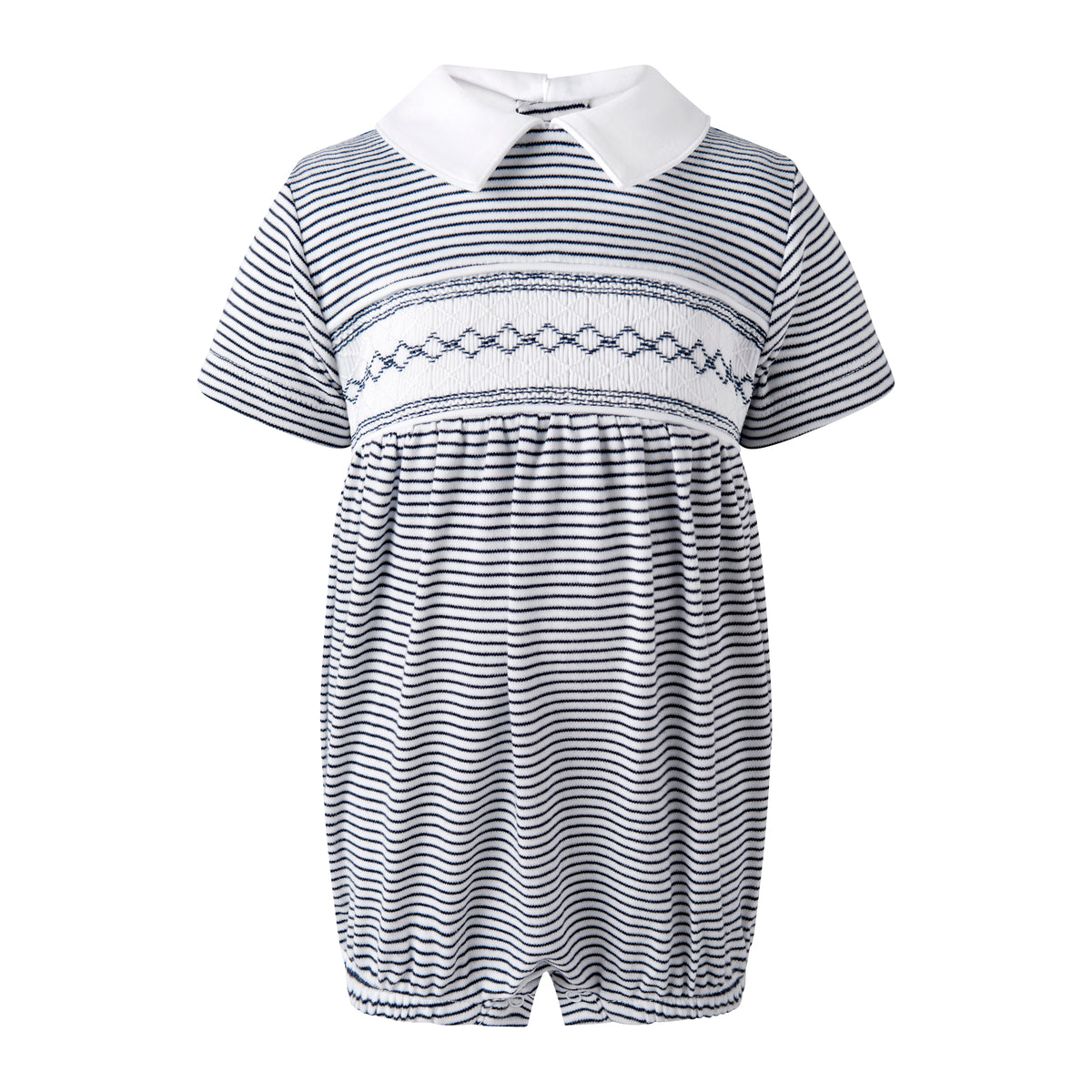Pima Stripe Smocked Bubble