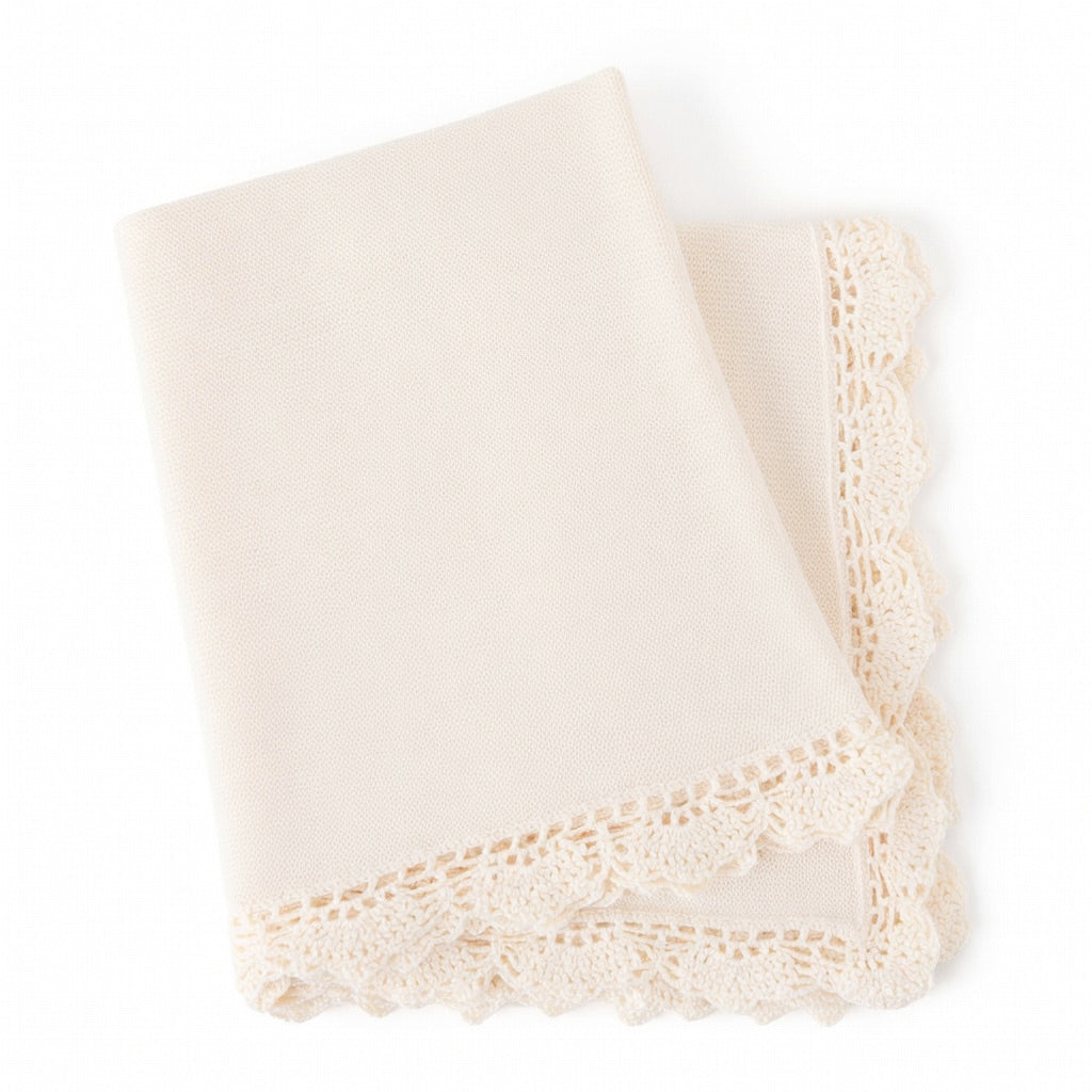Pima Ivory Crochet Blanket
