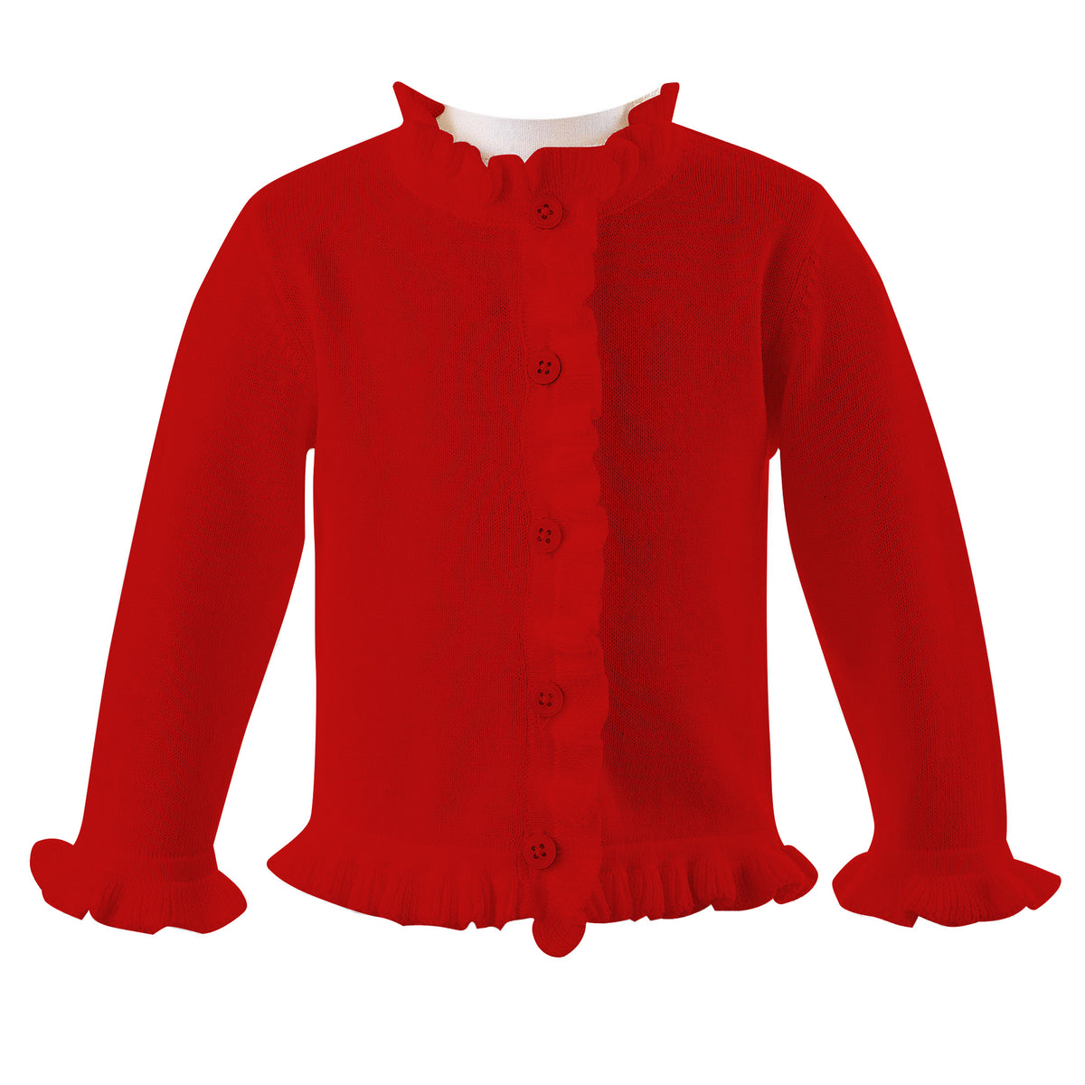Baby Red Frill Cardigan Rachel Riley US