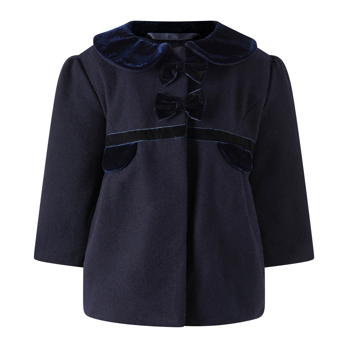 Baby Navy Bow Coat