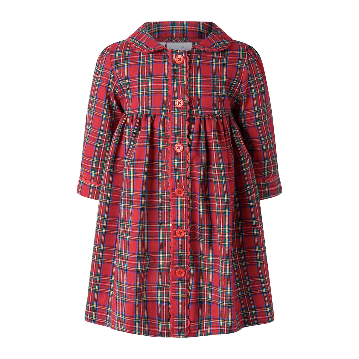 Red Tartan Button-front Dress & Bloomers Rachel Riley US