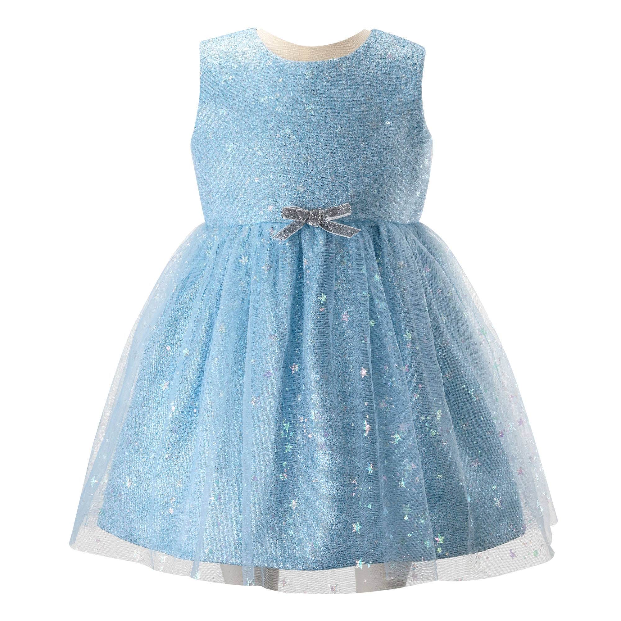 Baby Girl Blue Sparkle Star Tulle Dress 24m