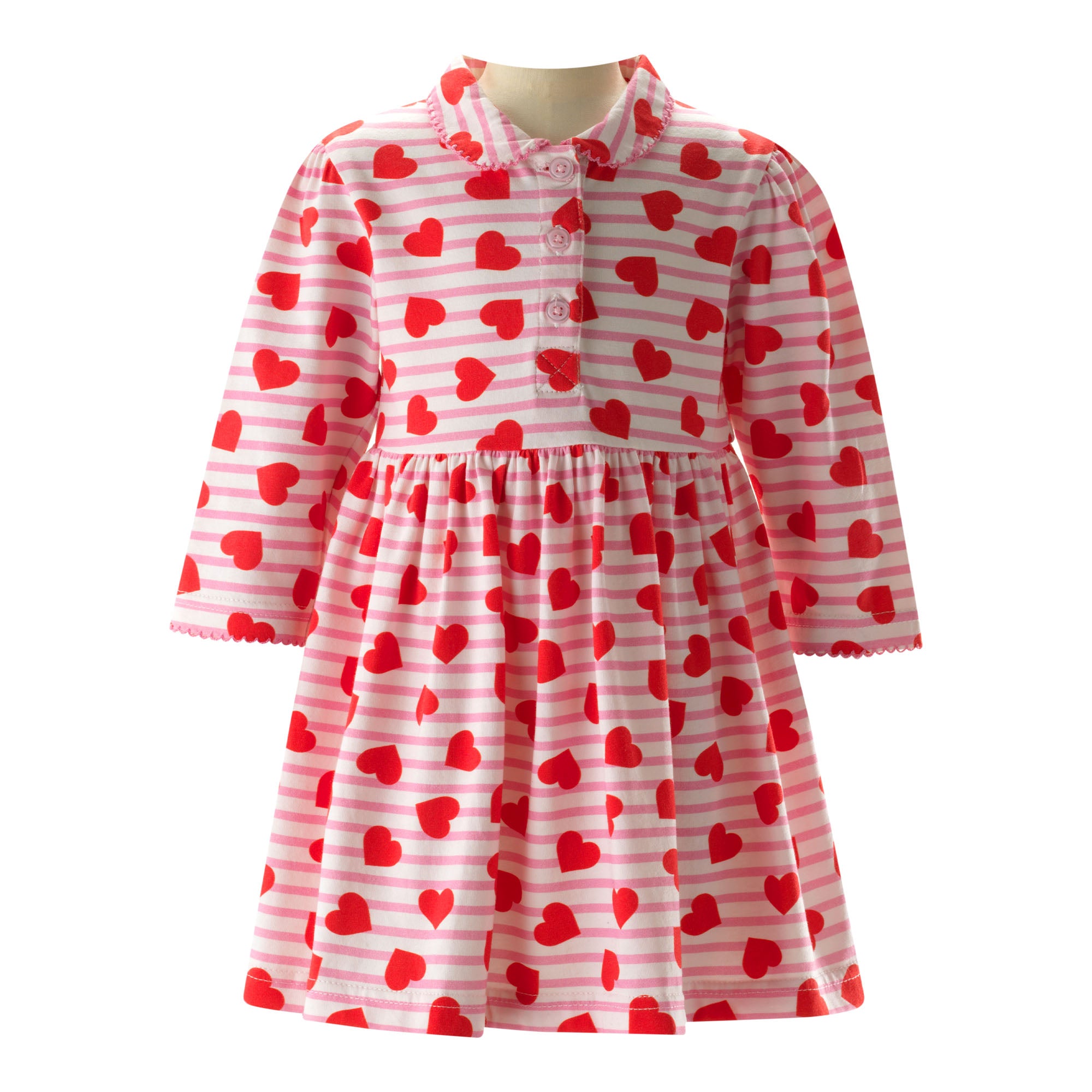 Rachel Riley Stripe Heart Jersey Dress