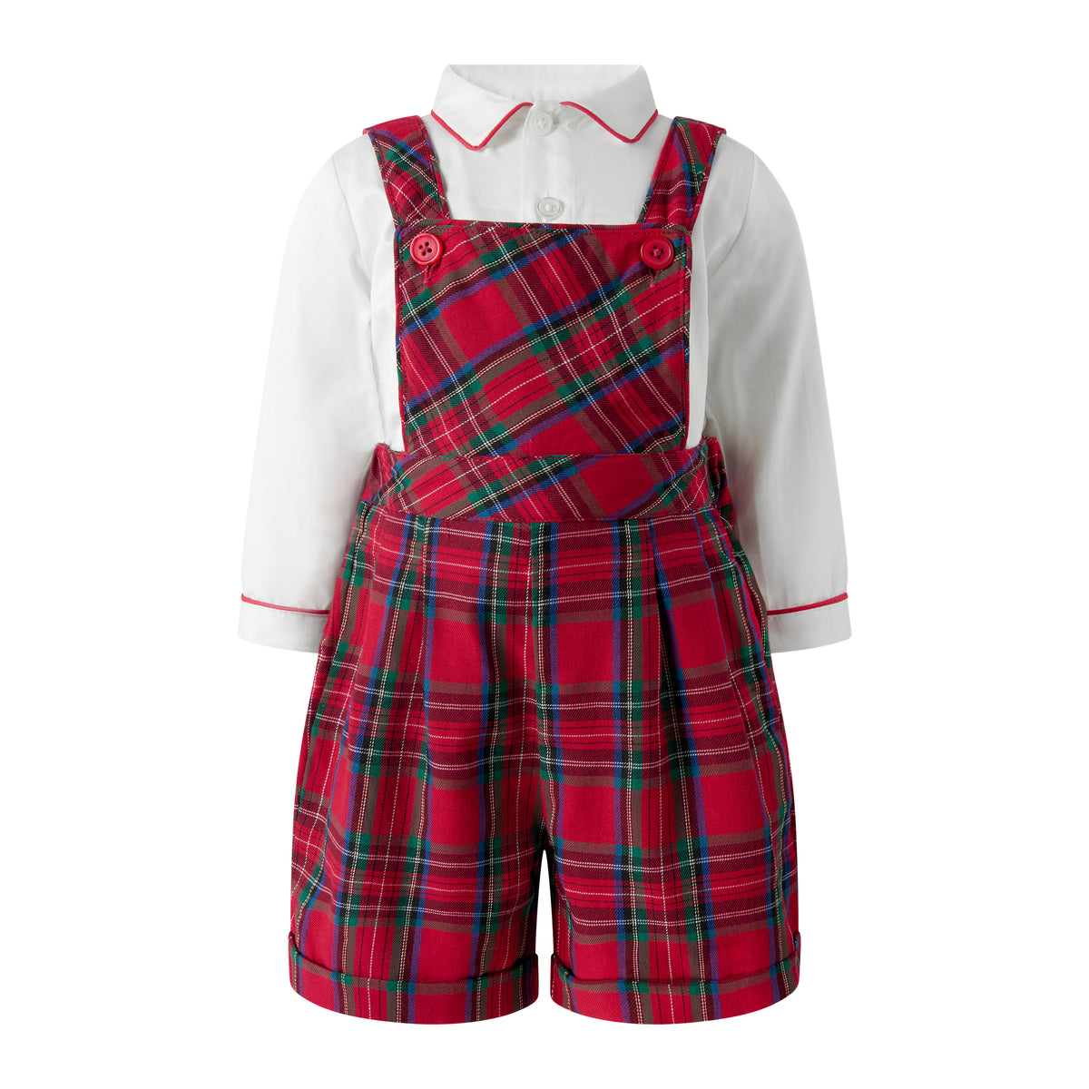 Tartan Dungarees & Shirt Set Rachel Riley US