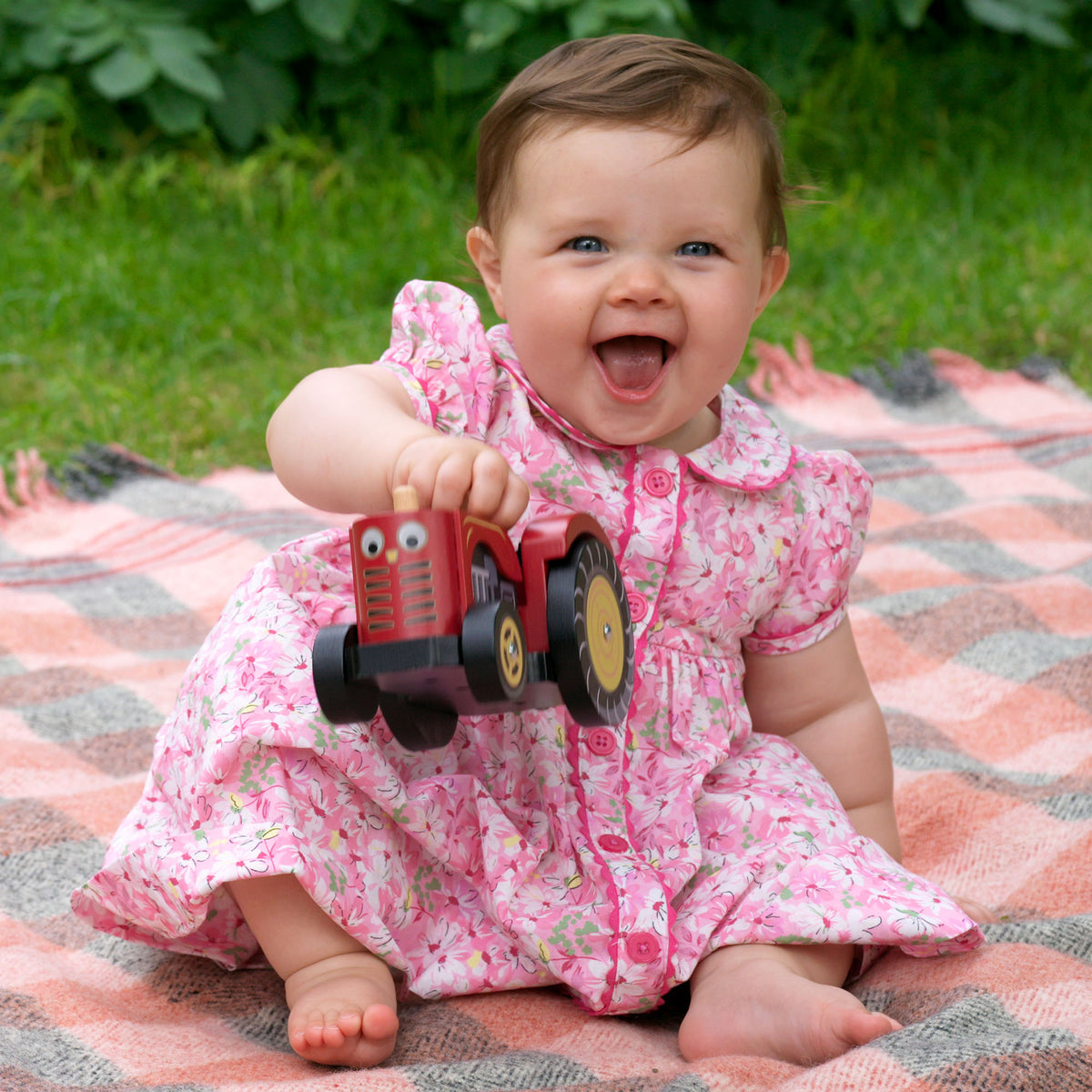 Pink Daisy Button-front Dress & Bloomers Rachel Riley US