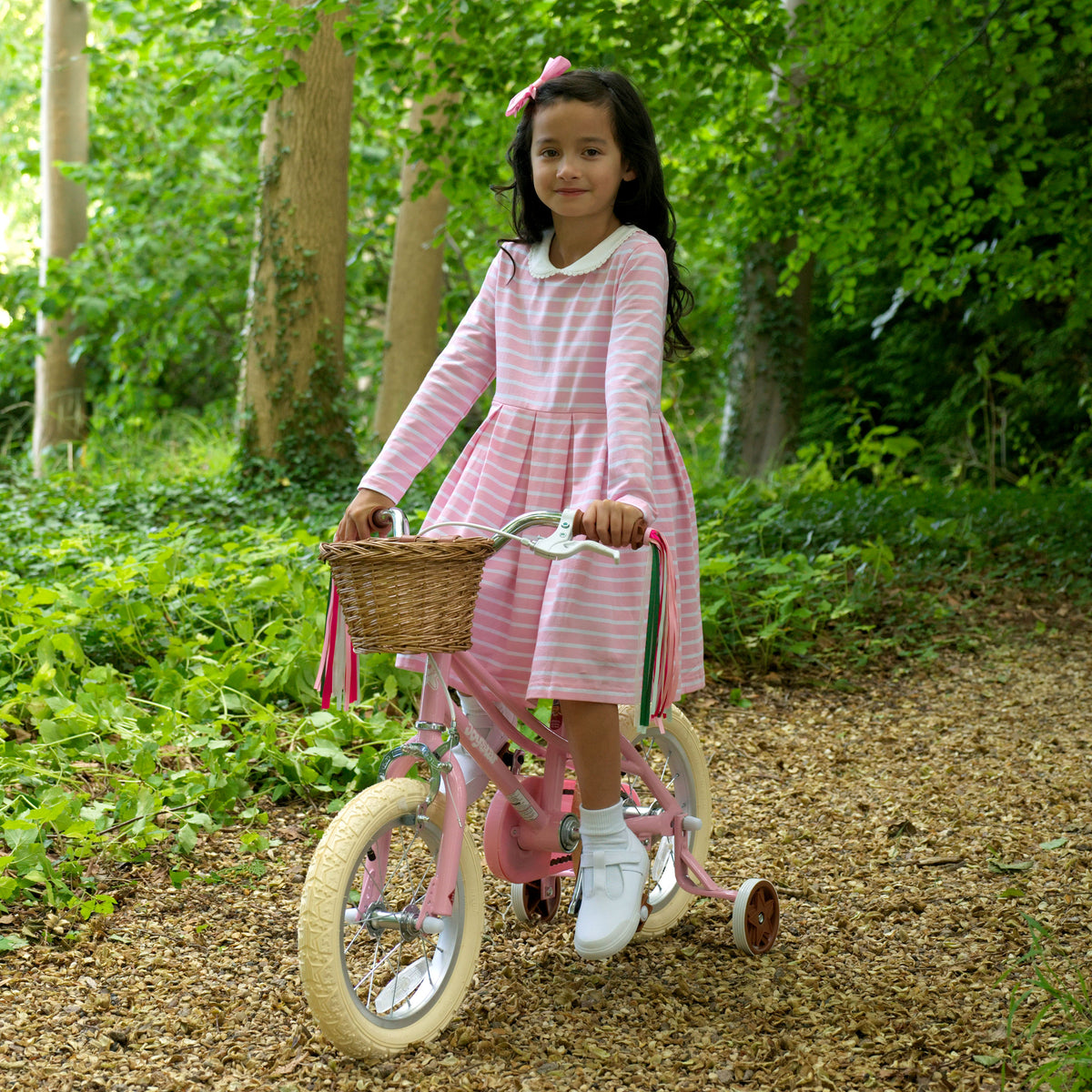 Breton Stripe Jersey Dress, Pink Rachel Riley US