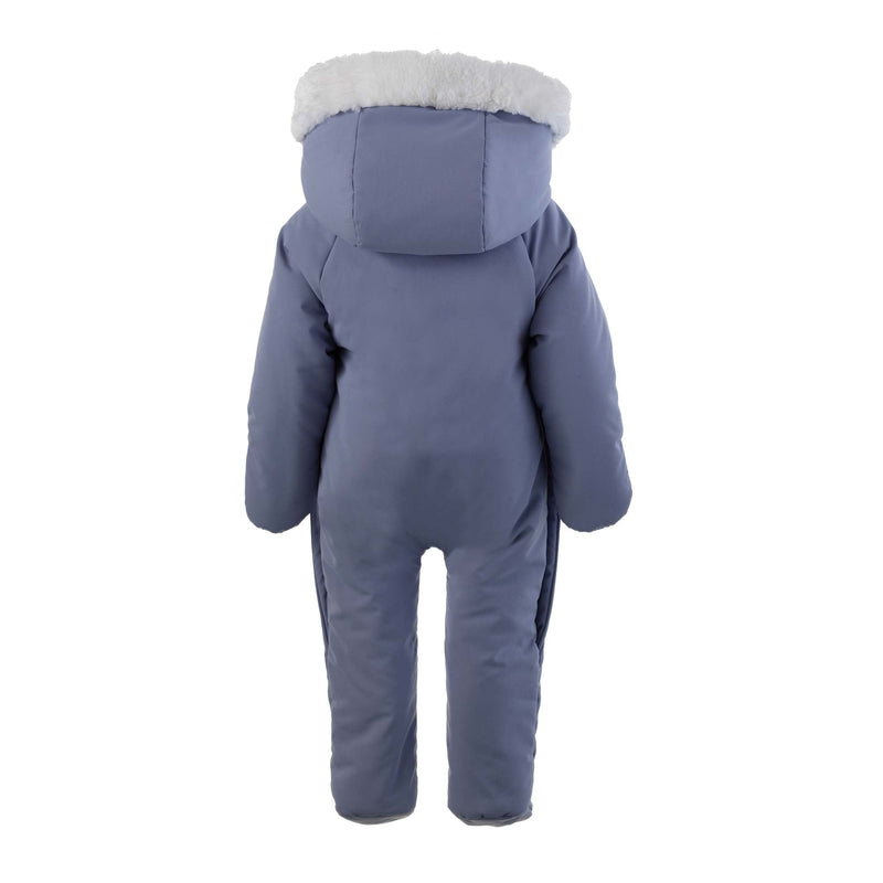 Blue Faux Fur Trim Snowsuit Rachel Riley
