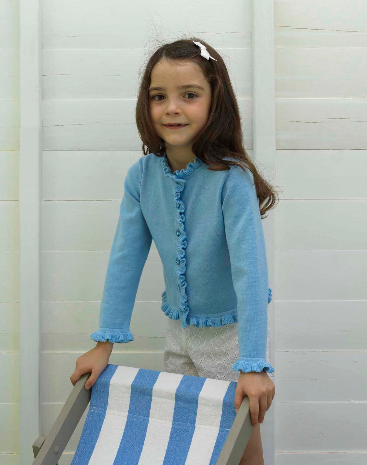Blue Frill Cardigan Rachel Riley US