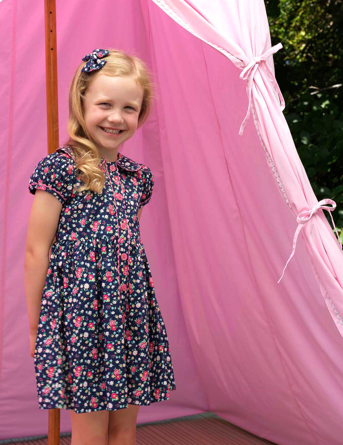 Floral Button-Front Dress Rachel Riley US