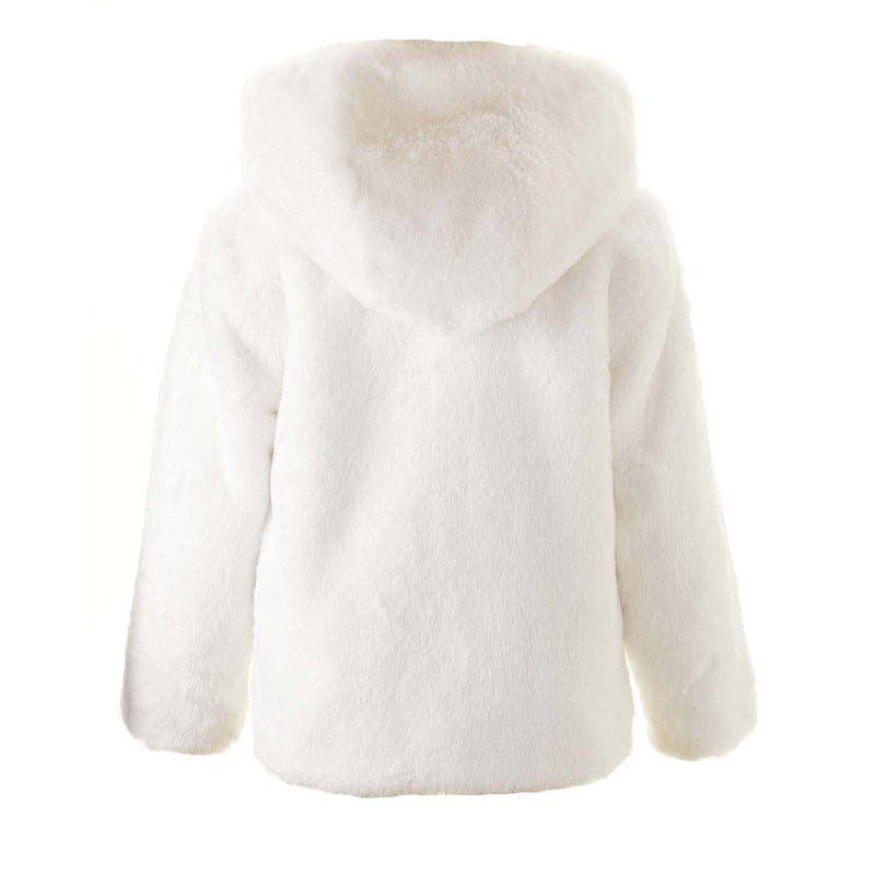 Ivory Faux Fur Coat Rachel Riley