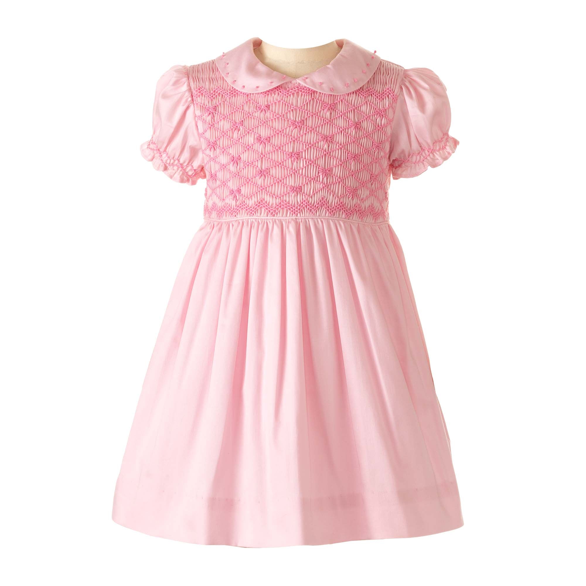 Pink Bow Smocked Dress & Bloomers for Baby Girls – Rachel Riley US