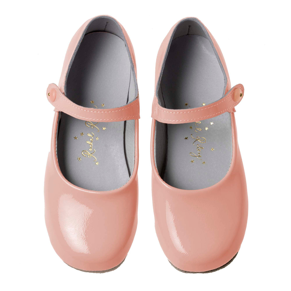 Button Strap Slipper, Pale Pink Patent Rachel Riley US