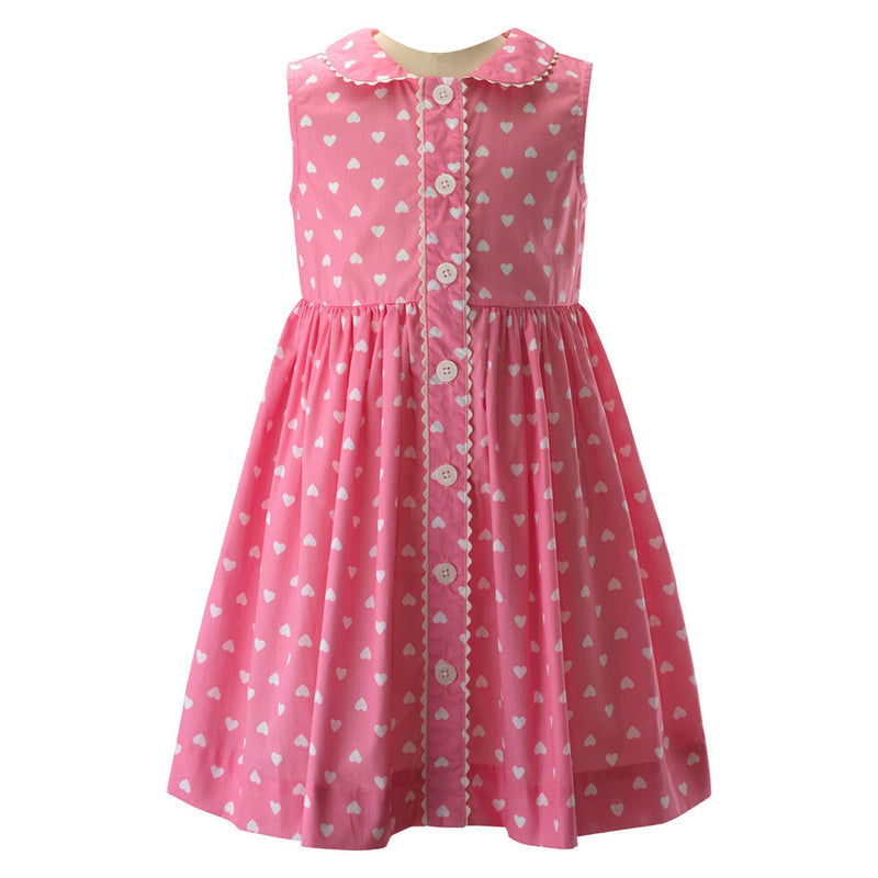 Heart Sleeveless Button-Front Dress
