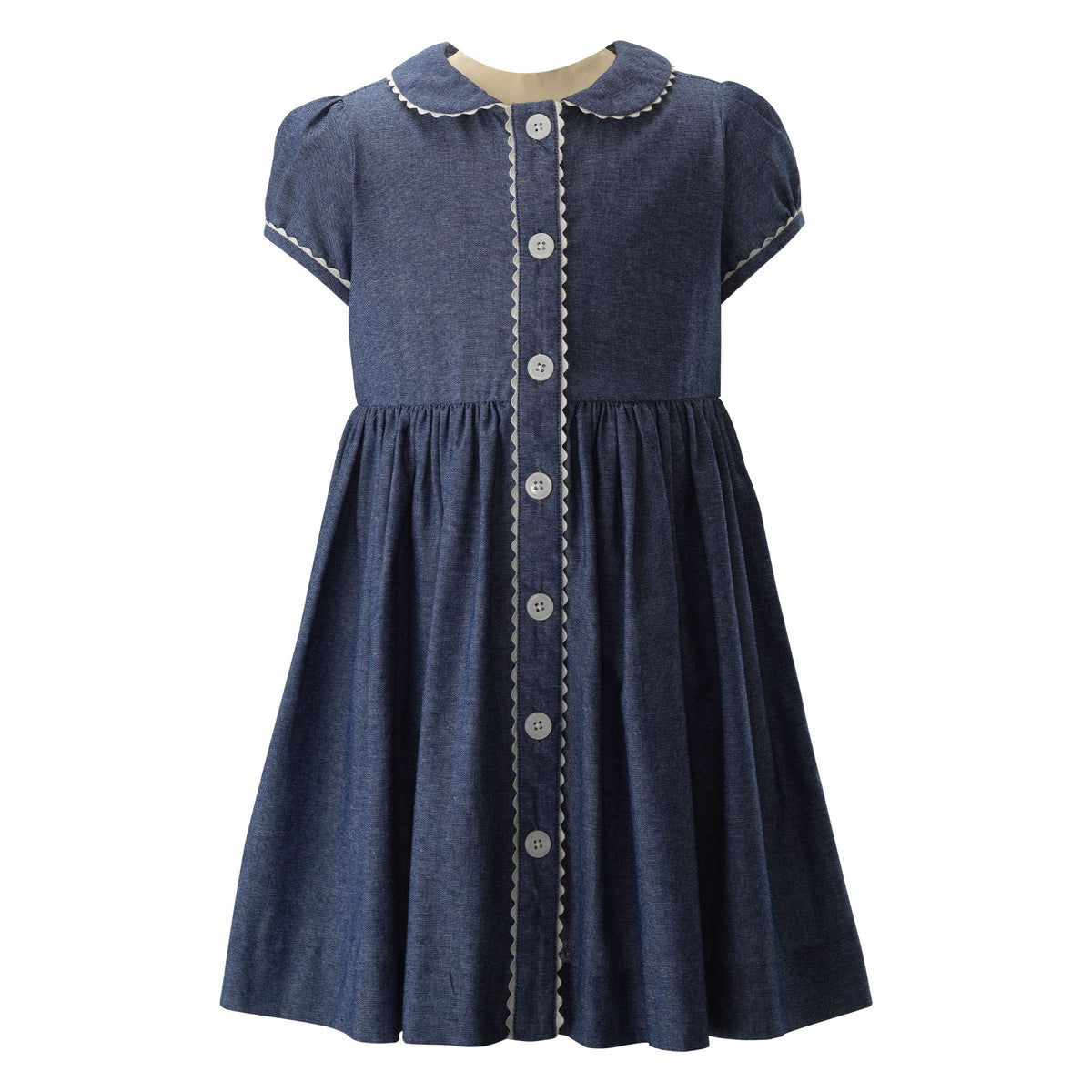 Chambray Button-Front Dress Rachel Riley US