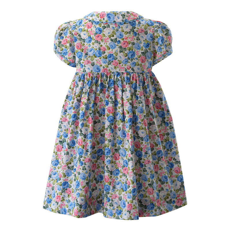 Blue Rose Button Front Dress & Bloomers