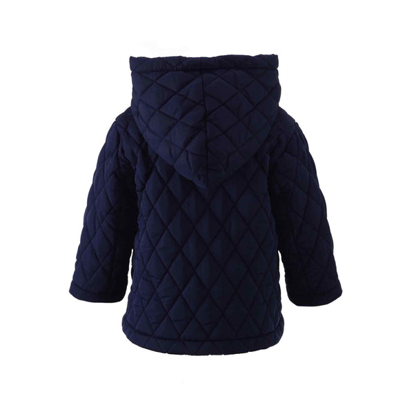 Navy Quilted Hooded Jacket Rachel Riley US