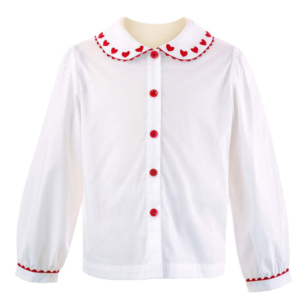 Heart Embroidered Blouse Rachel Riley