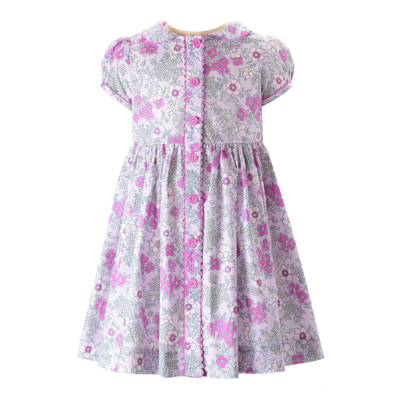 Lilac Floral Button-Front Dress Rachel Riley