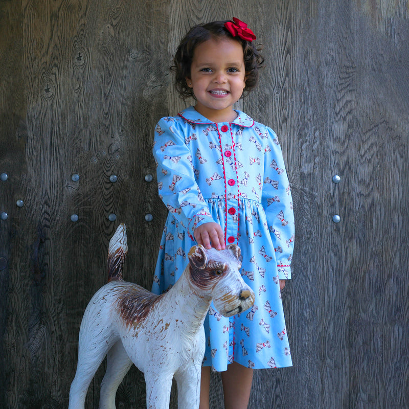 Puppy Button-Front Dress Rachel Riley