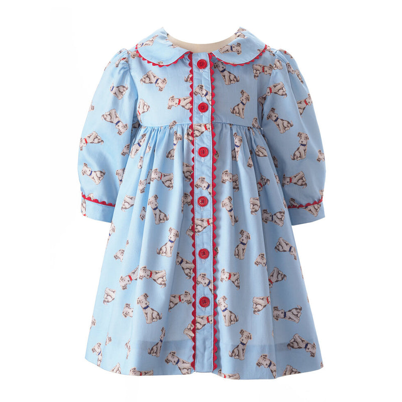 Puppy Button Front Dress & Bloomers Rachel Riley