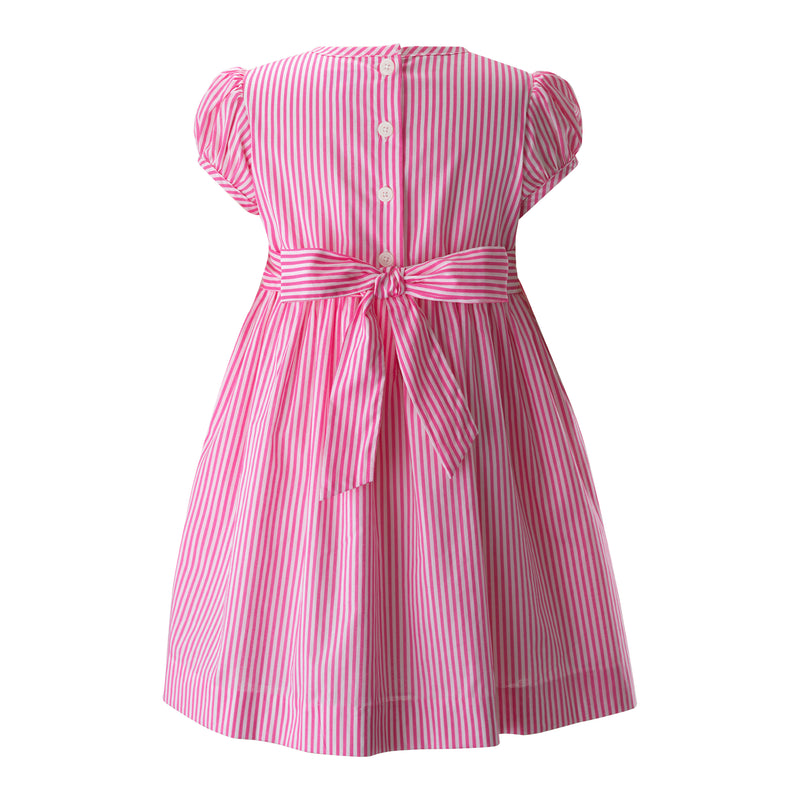 Pink Stripe Garland Smocked Dress