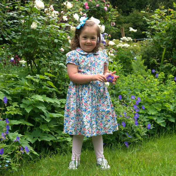 Blue Satin Ribbon Hairbow Rachel Riley US