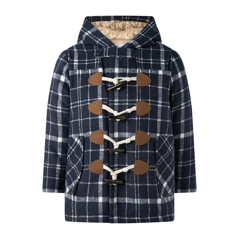 Navy Check Duffle Coat Rachel Riley US