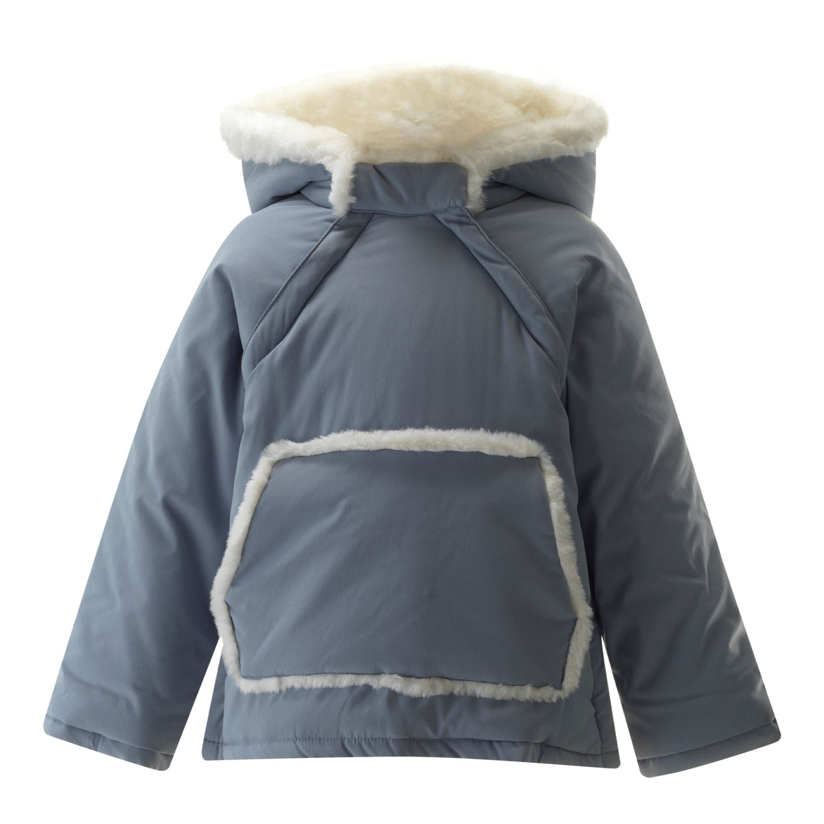 Blue Faux Fur Trim Coat Rachel Riley US