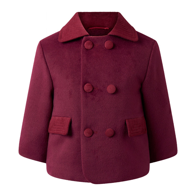 Burgundy Double Breasted Coat Rachel Riley US