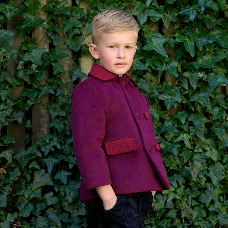 Burgundy Double Breasted Coat Rachel Riley US