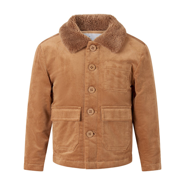 Camel Corduroy & Shearling Jacket Rachel Riley US